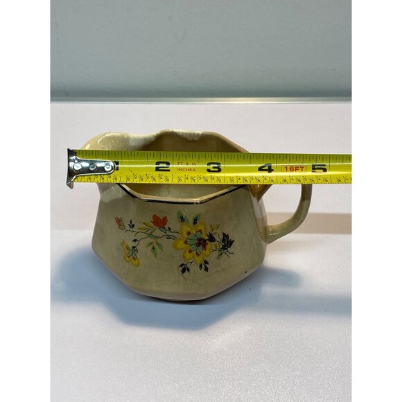 Vintage Homer Laughlin Yellowstone Medieval Rose Creamer Pitcher Handle 1934 - Picture 5 of 10